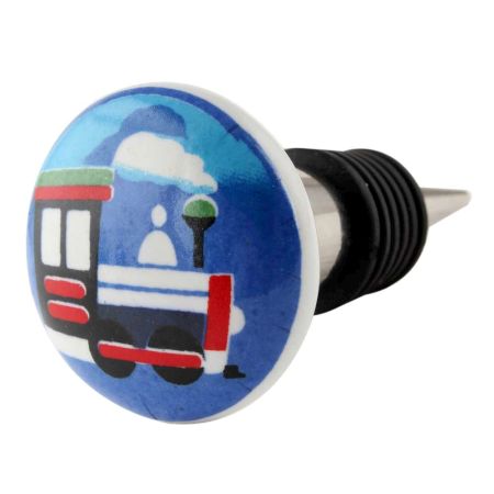 Train Flat Ceramic Wine Bottle Stopper